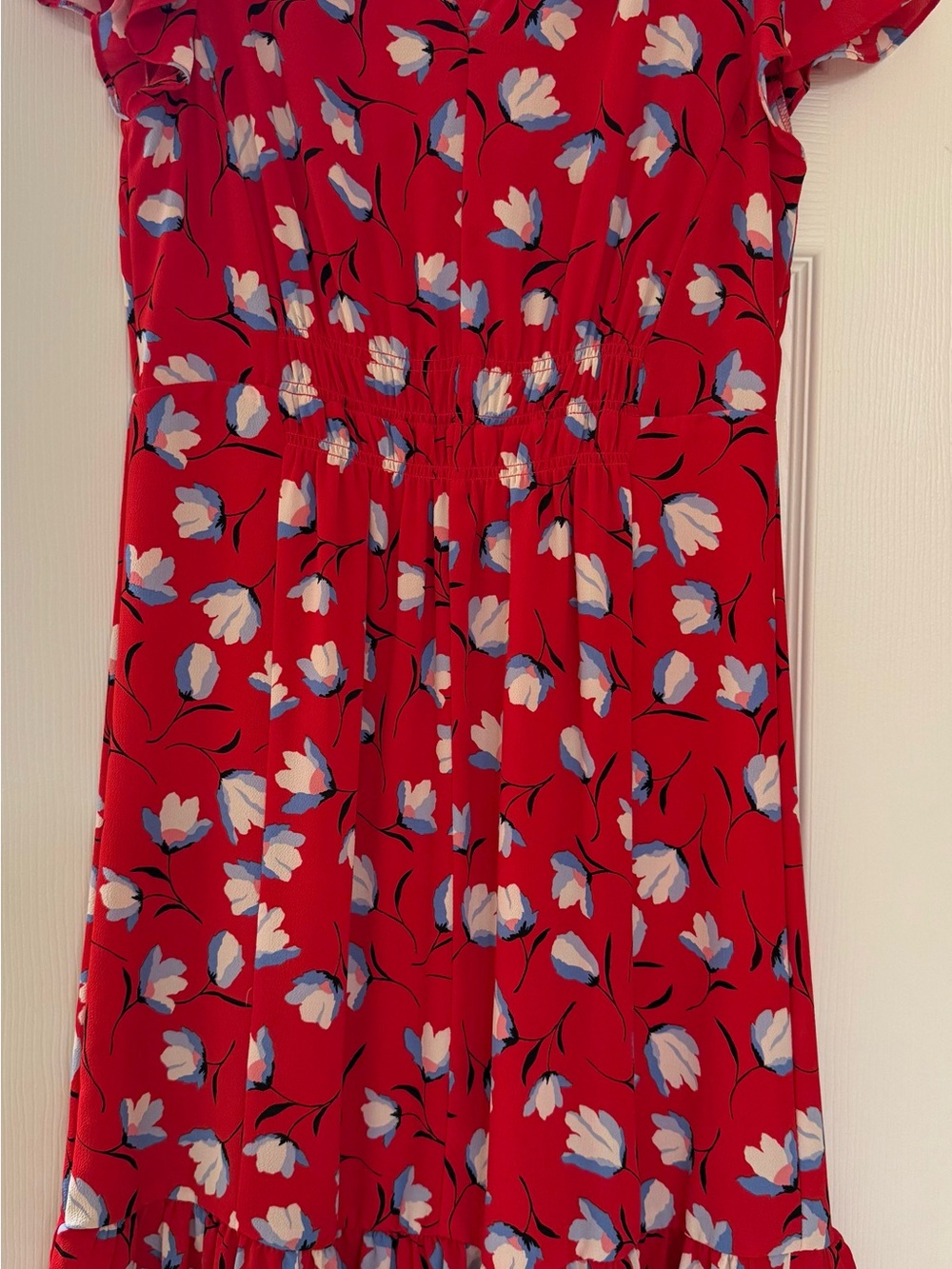 Talbots Red Floral Midi Dress